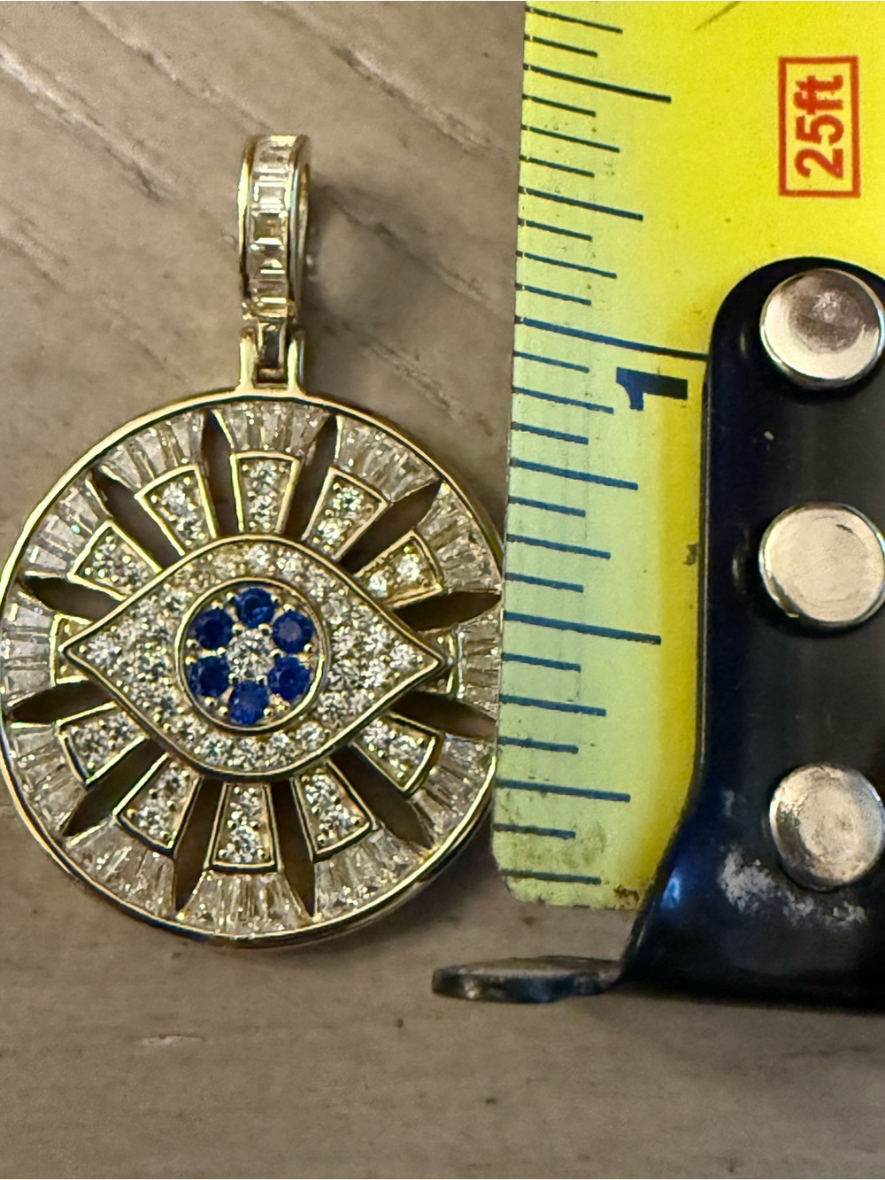 Gold-Tone Blue & White Evil Eye Sunburst Pendant Necklace